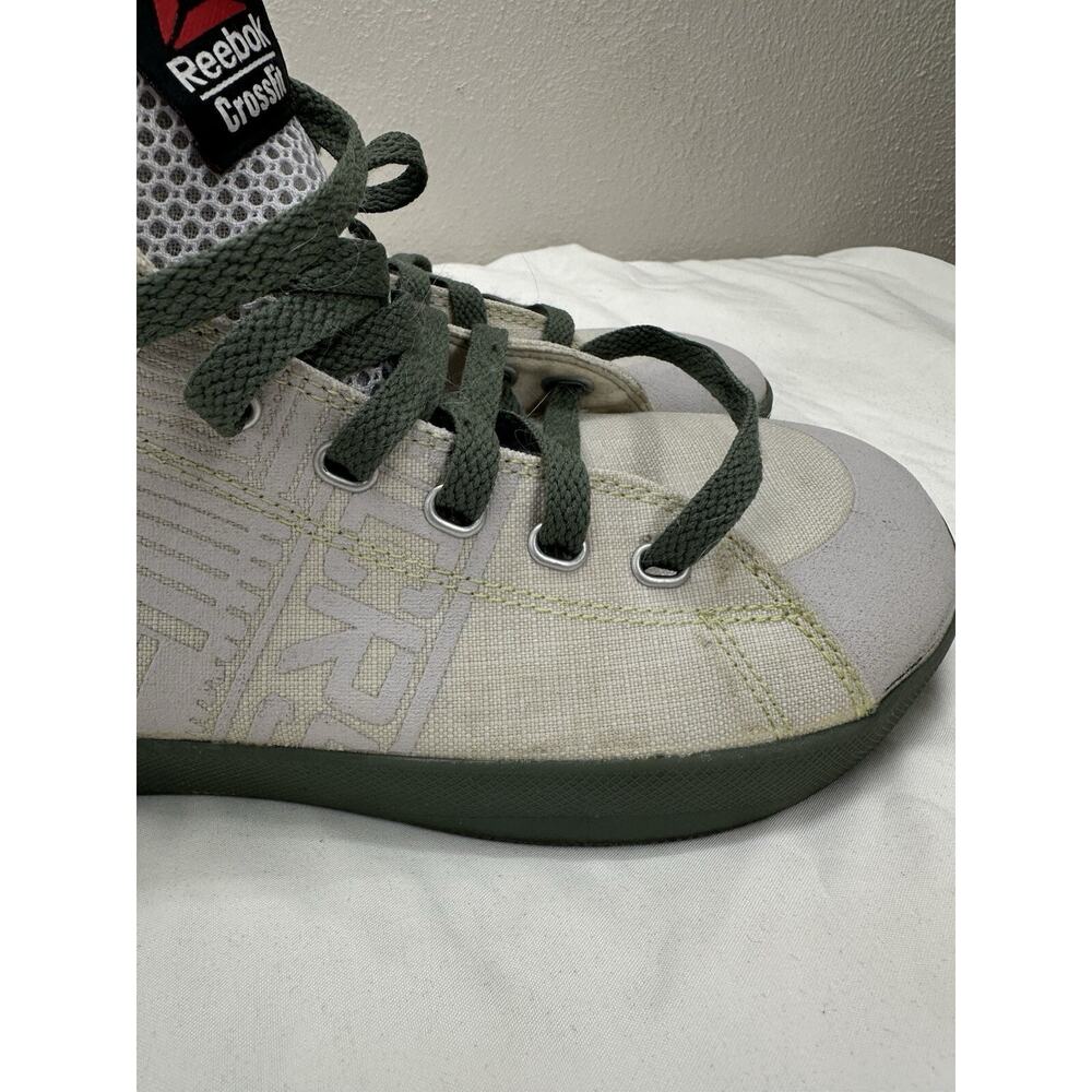 Reebok Crossfit Sneakers Size 8.5 High Top Trainer Shoes Lace Up White Green - Picture 8 of 12